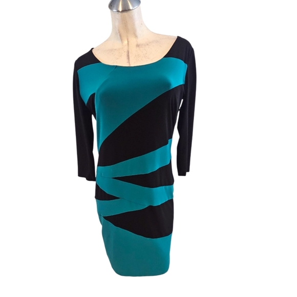Frank Lyman Design Dresses & Skirts - Frank Lyman Design Size 10  Black and Teal Long Sleeve Dress